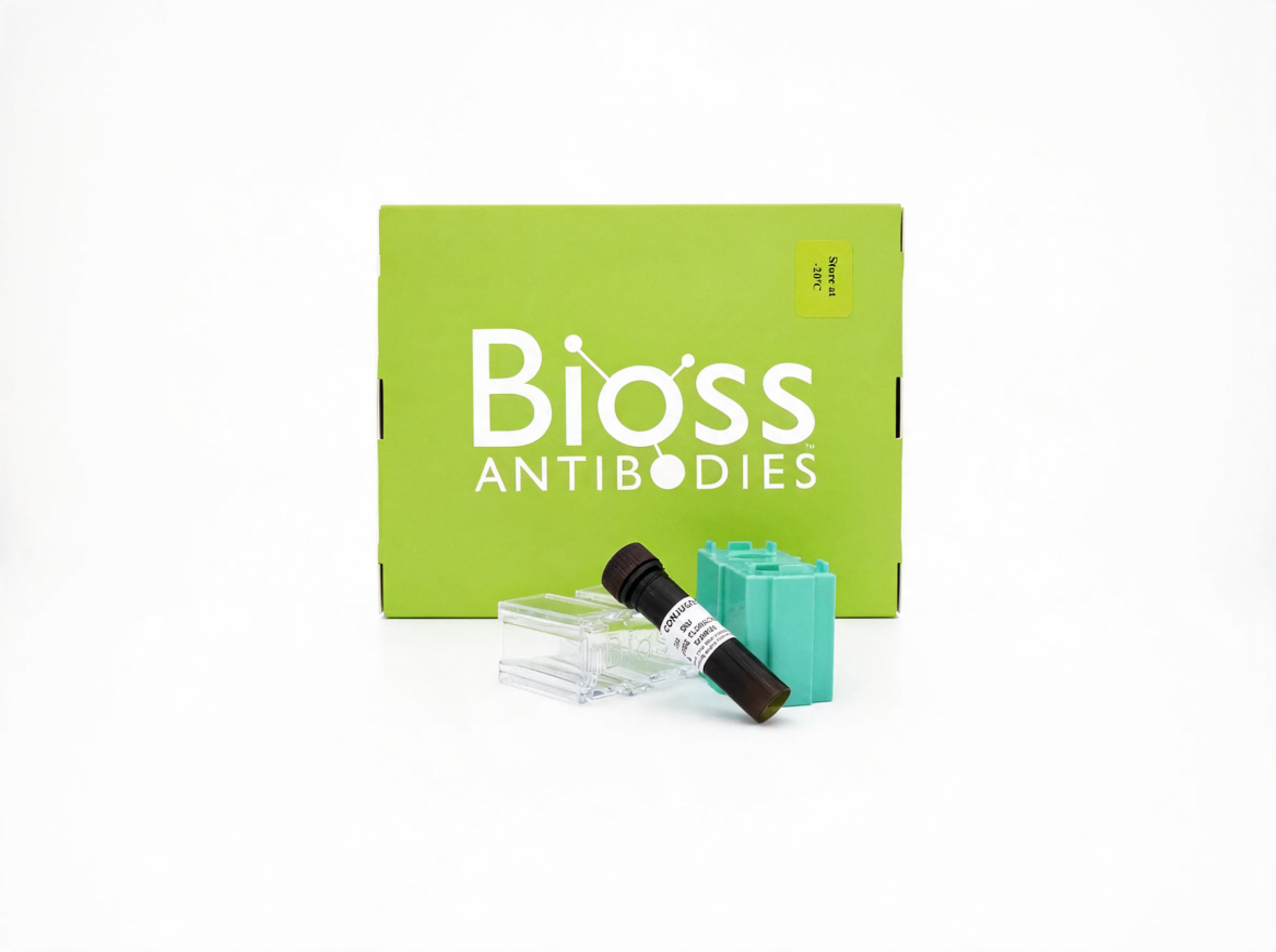 Bioss conjugated antibody and packaging; contents and labels vary by product.